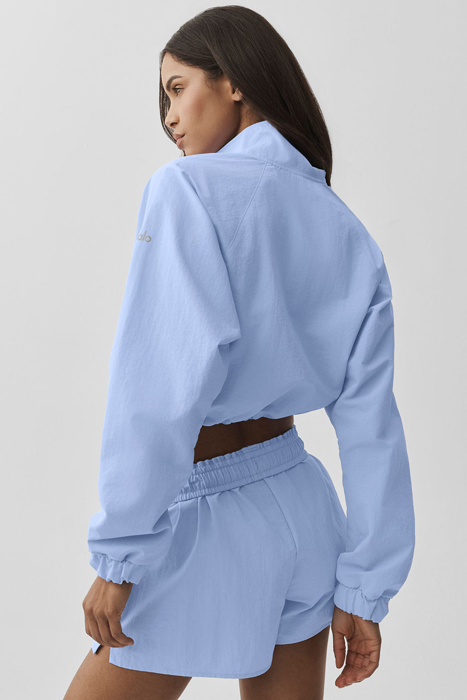 Cropped 1/4 Zip Alumni Pullover - Light Provence Blue image 2