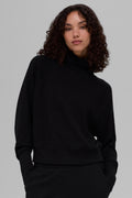 Waffle Weekend Escape Mock Neck Long Sleeve - Black image 1