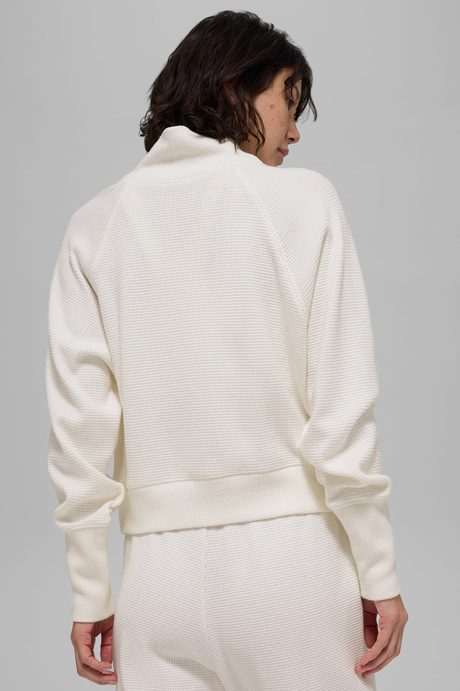 Waffle Weekend Escape Mock Neck Long Sleeve - Ivory image 3