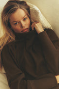 Waffle Weekend Escape Mock Neck Long Sleeve - Espresso image 1
