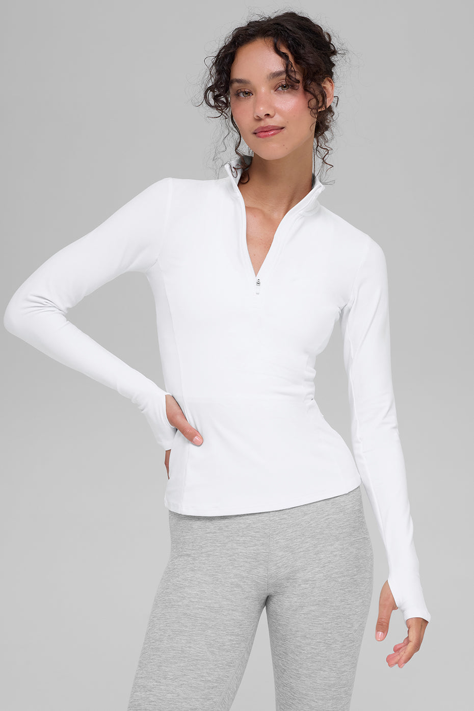 Alosoft 1/2 Zip Rapid Pullover - White image 1