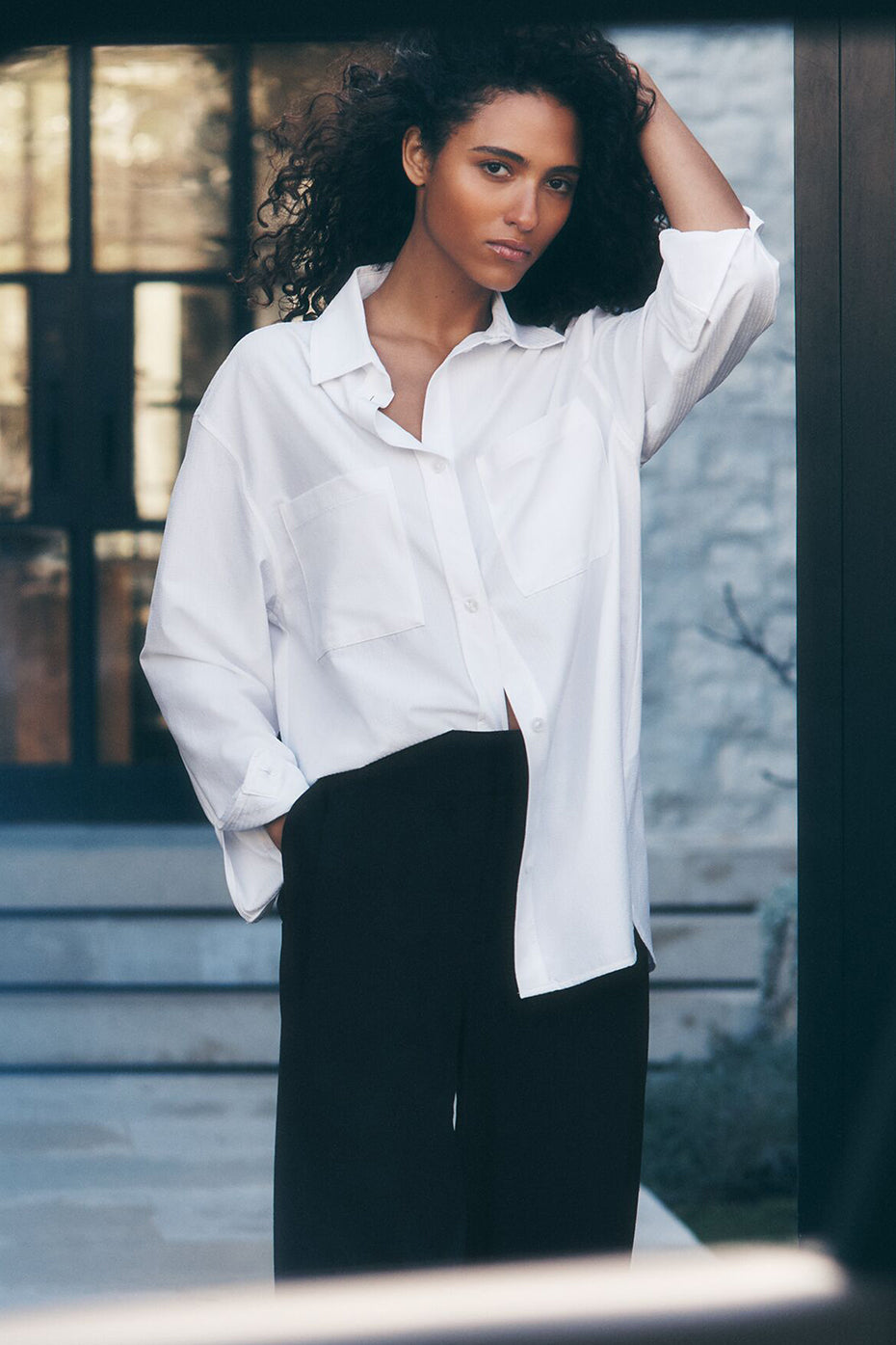 Dreamscape Button Down Long Sleeve - White image 1