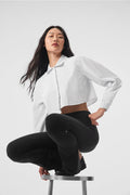 Cropped Take Me Out Button Up - White image 1