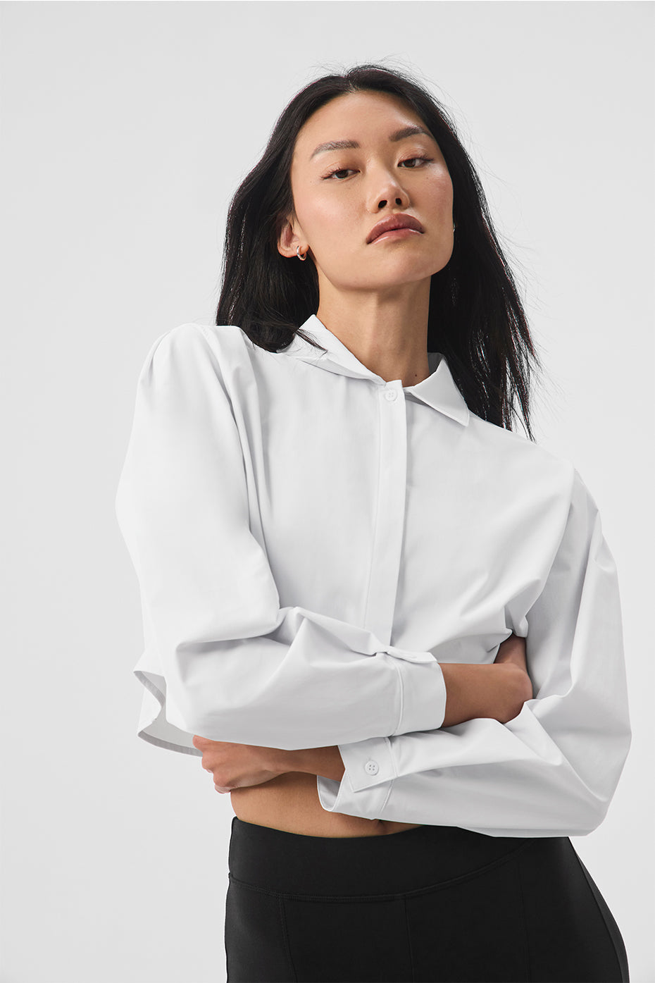 Cropped Take Me Out Button Up - White image 3