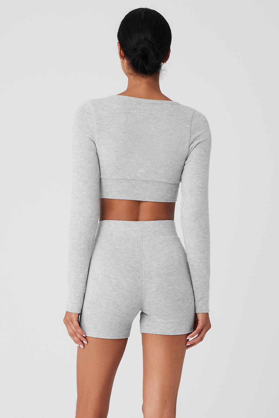 Alolux Cropped Me Time Cardigan - Athletic Heather Grey image 2