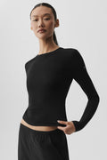 Ribbed Sea Coast Long Sleeve - Black image 1