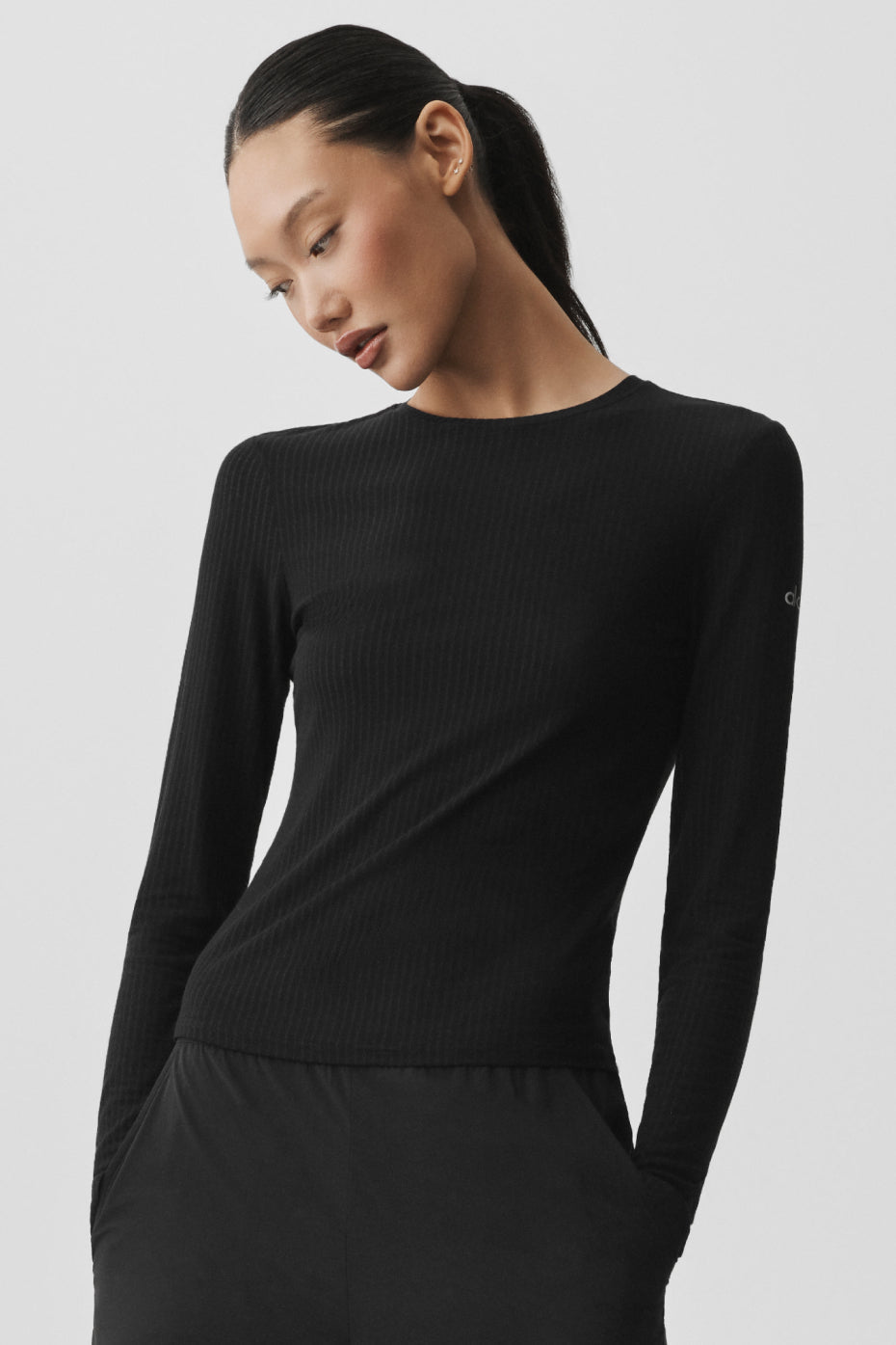 Ribbed Sea Coast Long Sleeve - Black image 3