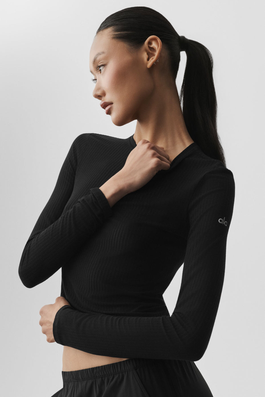 Ribbed Sea Coast Long Sleeve - Black image 4