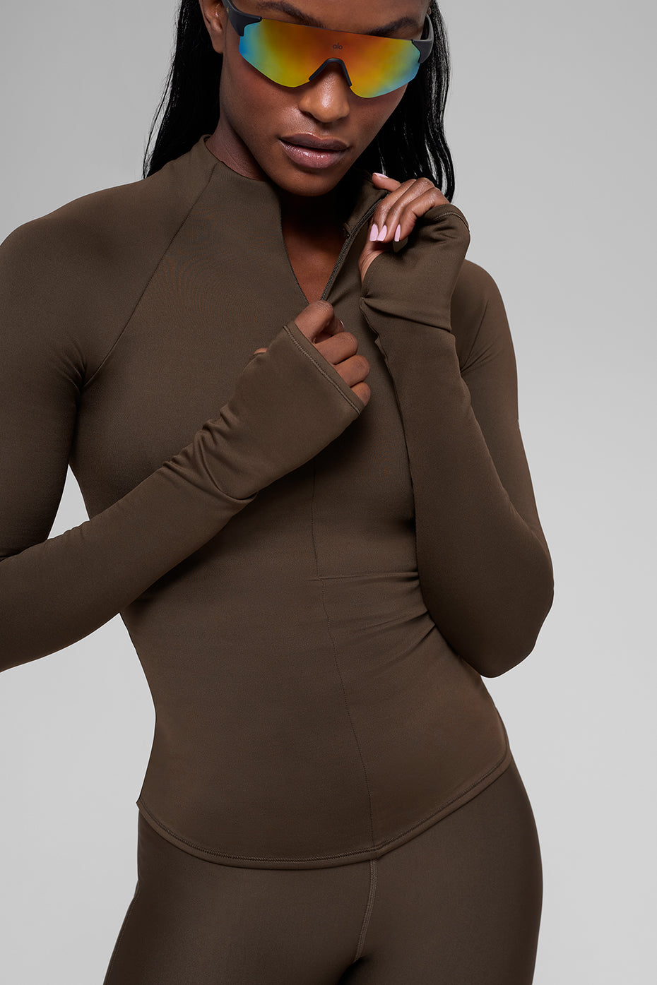 Airlift Winter Warm 1/4 Zip Long Sleeve - Espresso image 3