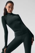 Airlift Winter Warm 1/4 Zip Long Sleeve - Charcoal Green image 1