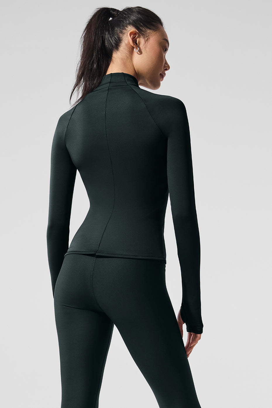 Airlift Winter Warm 1/4 Zip Long Sleeve - Charcoal Green image 2