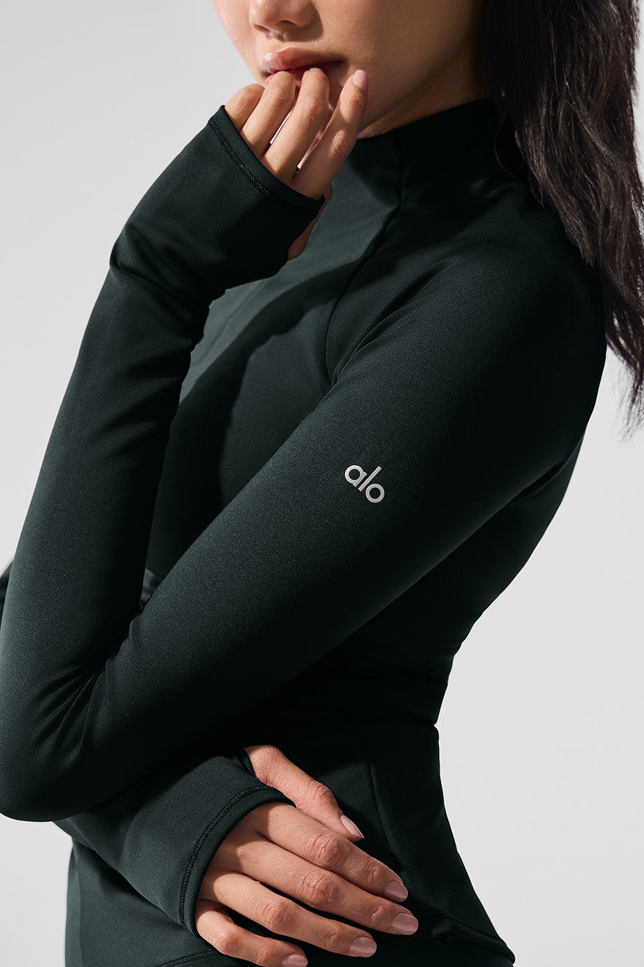 Airlift Winter Warm 1/4 Zip Long Sleeve - Charcoal Green image 3