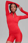 Airlift Winter Warm 1/4 Zip Long Sleeve - Bright Red image 1
