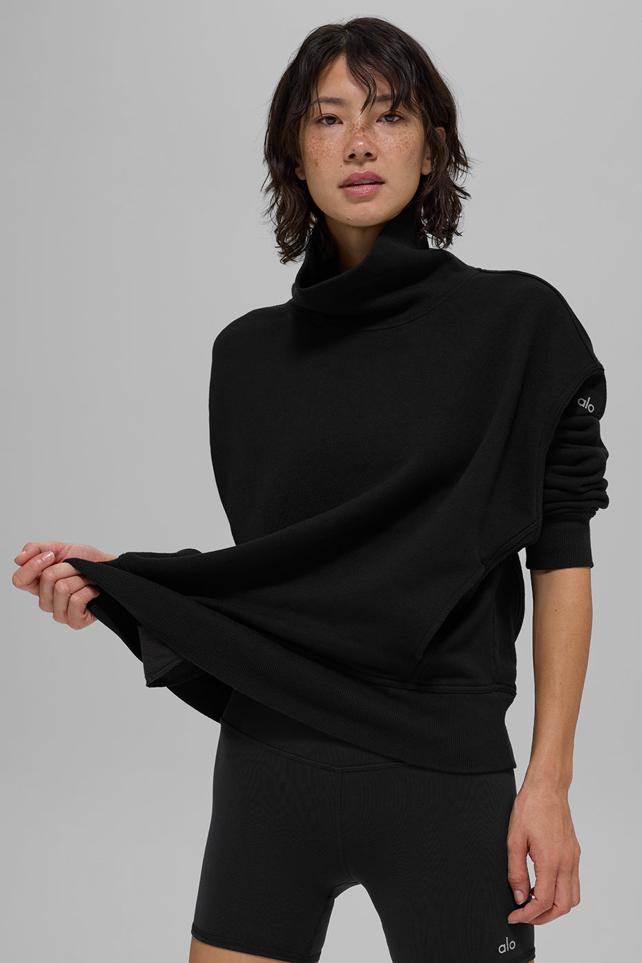 Hazy Mock Neck Pullover - Black image 3
