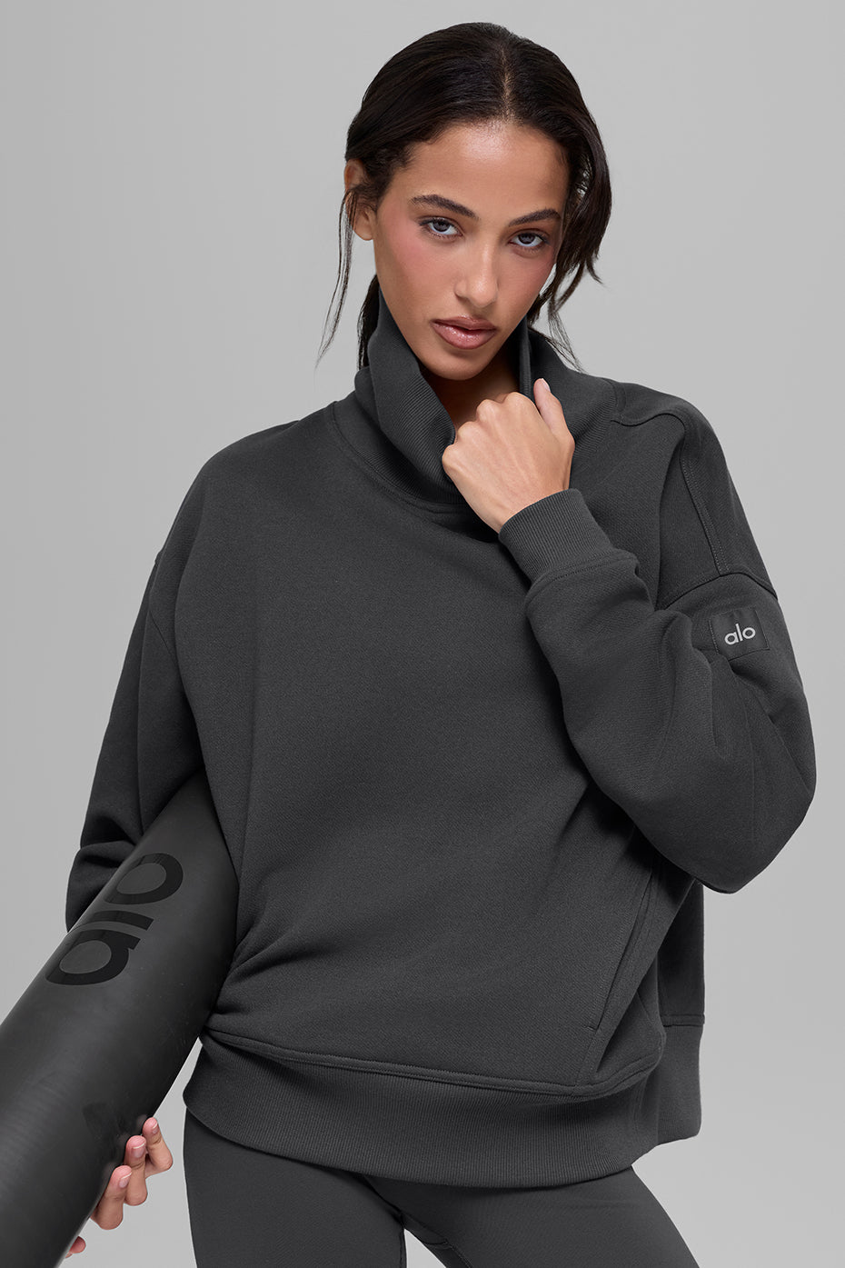 Hazy Mock Neck Pullover - Anthracite image 1