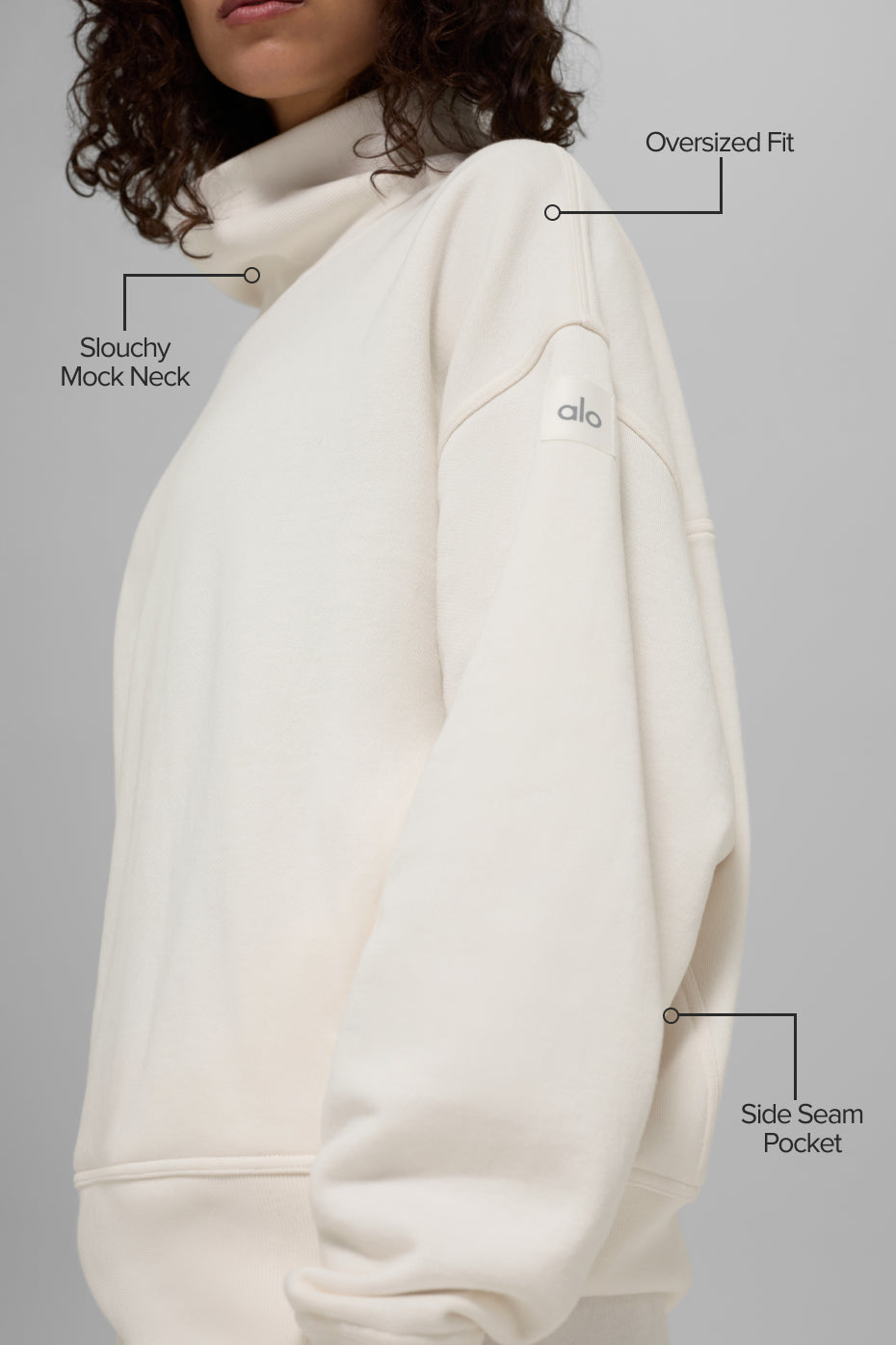 Hazy Mock Neck Pullover - Ivory image 2
