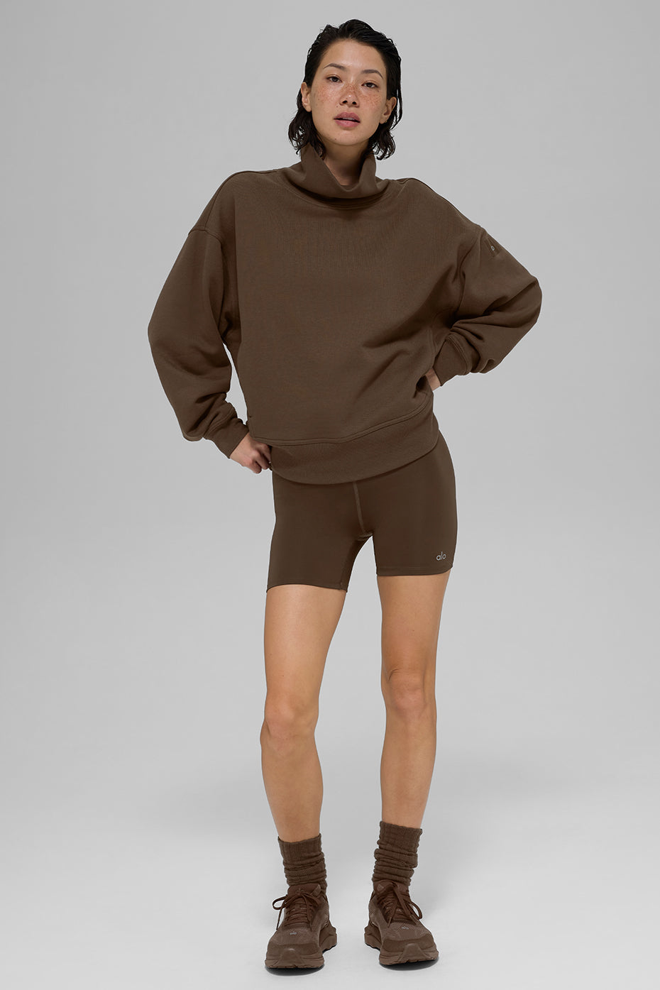 Hazy Mock Neck Pullover - Espresso image 5