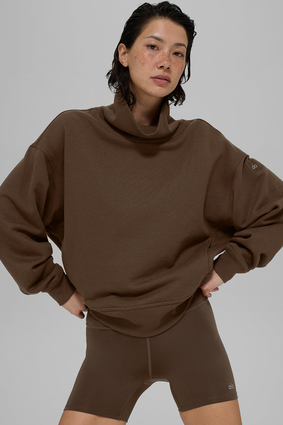 Hazy Mock Neck Pullover - Espresso image 3