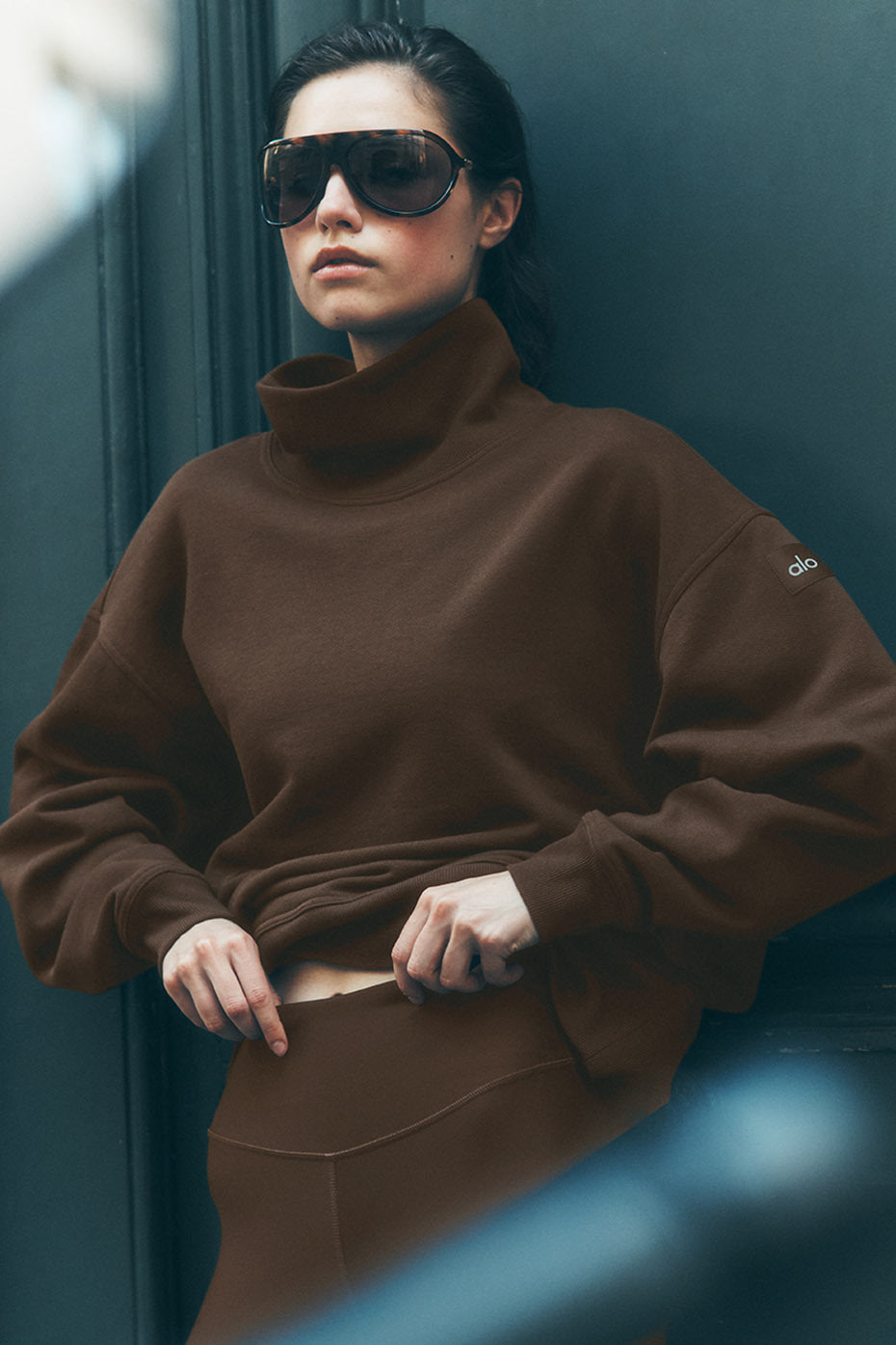 Hazy Mock Neck Pullover - Espresso image 1