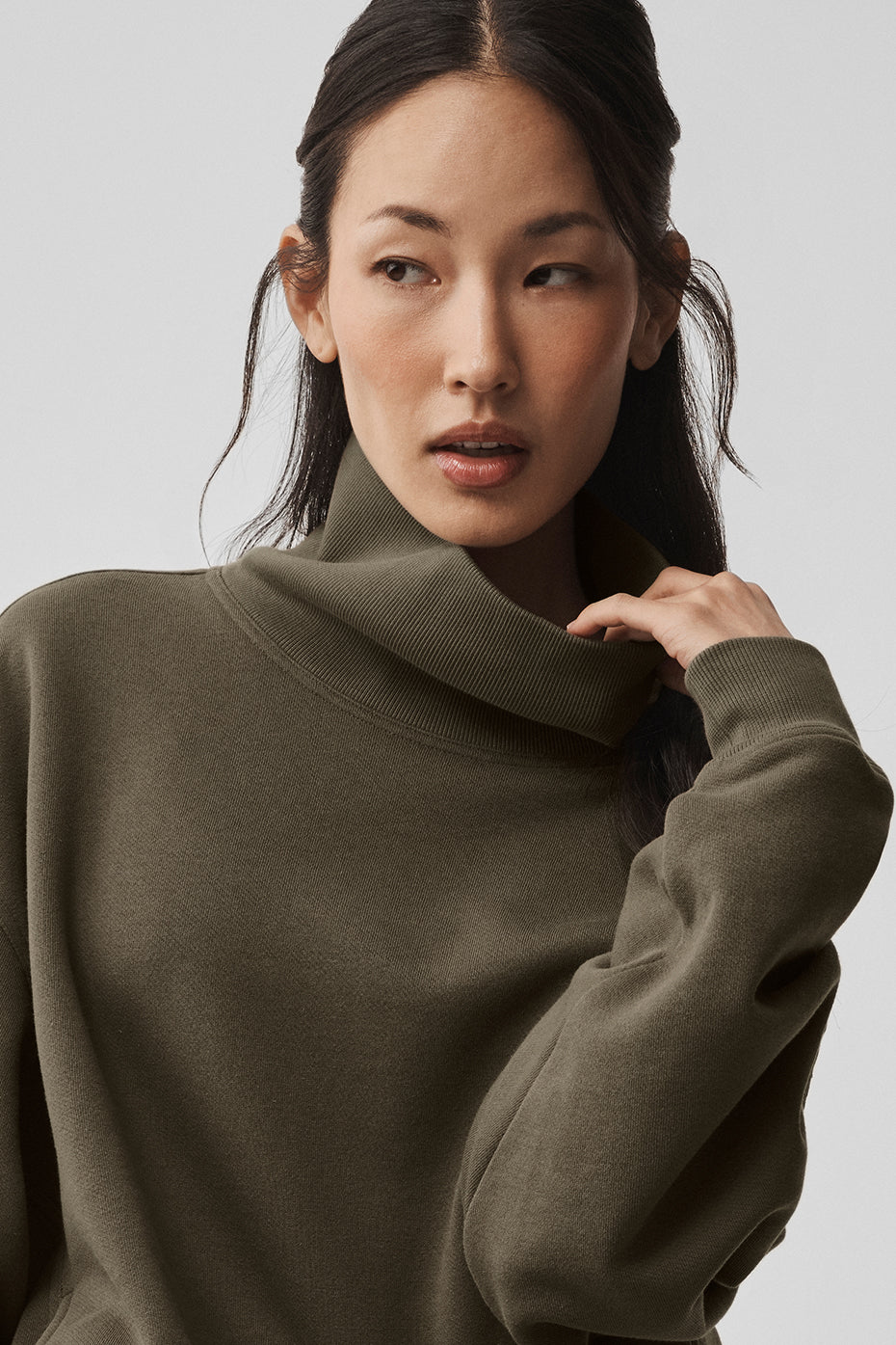 Hazy Mock Neck Pullover - Olive Tree image 3