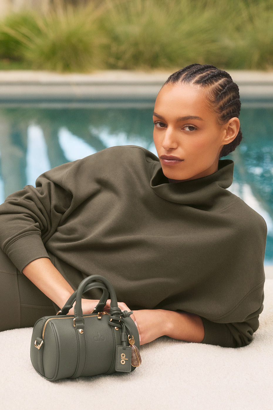 Hazy Mock Neck Pullover - Olive Tree image 5