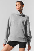 Hazy Mock Neck Pullover - Dark Athletic Heather Grey image 1