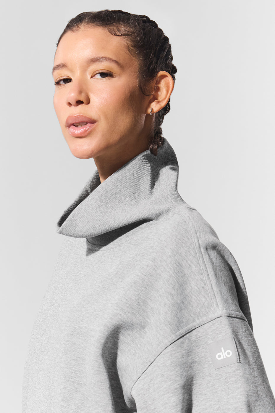 Hazy Mock Neck Pullover - Dark Athletic Heather Grey image 2