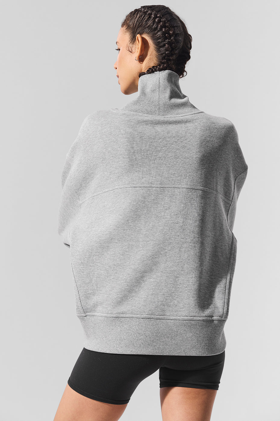 Hazy Mock Neck Pullover - Dark Athletic Heather Grey image 3