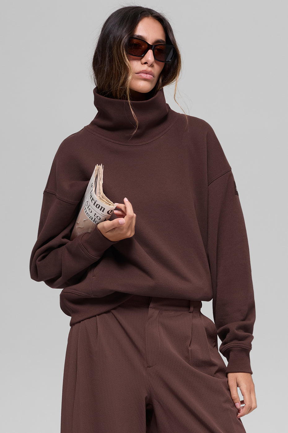 Hazy Mock Neck Pullover - Brownstone image 4
