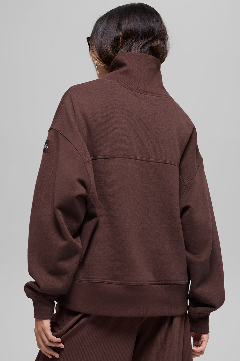 Hazy Mock Neck Pullover - Brownstone image 3