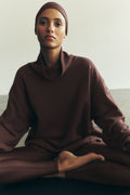 Hazy Mock Neck Pullover - Brownstone image 1
