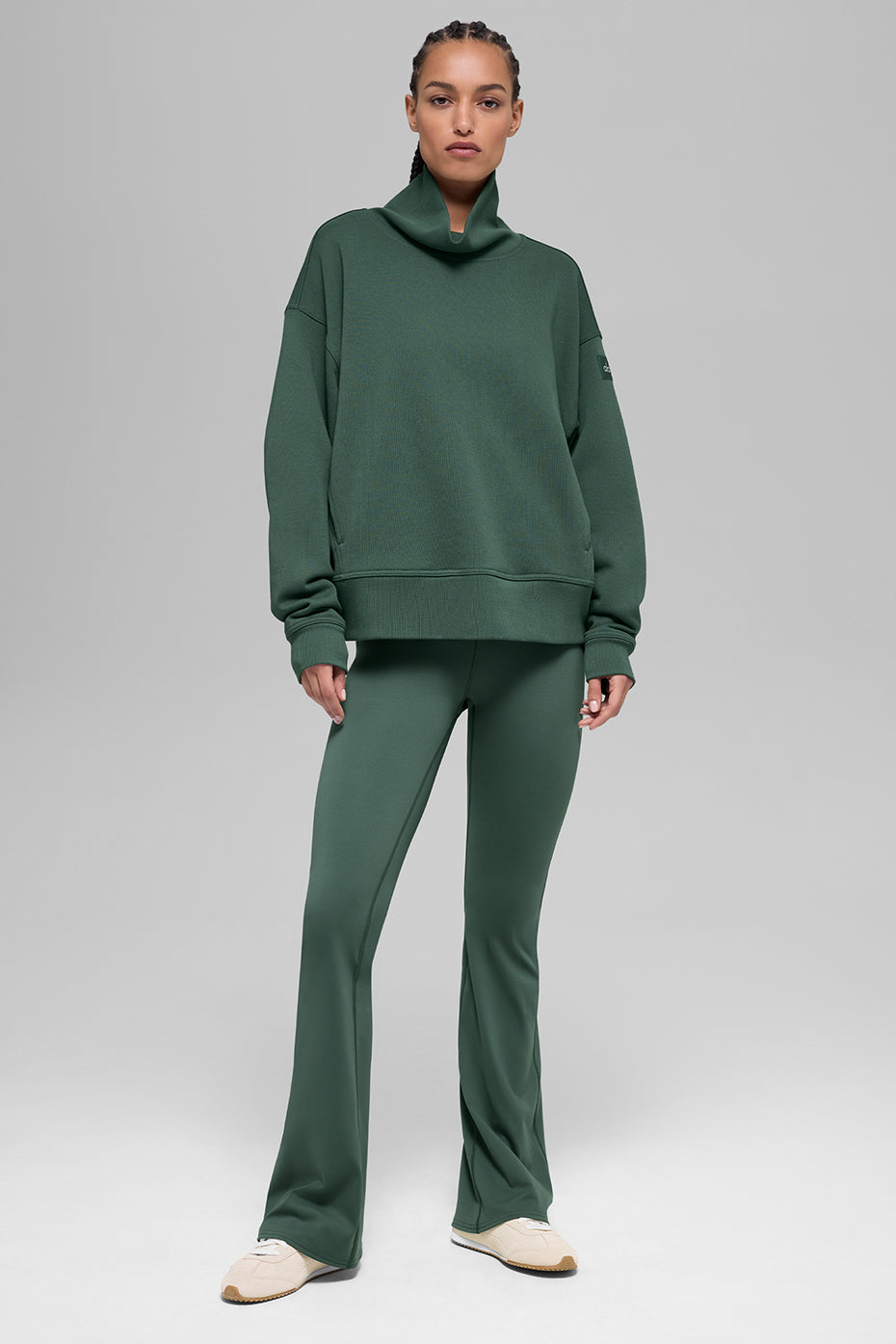 Hazy Mock Neck Pullover - Clover Green image 4