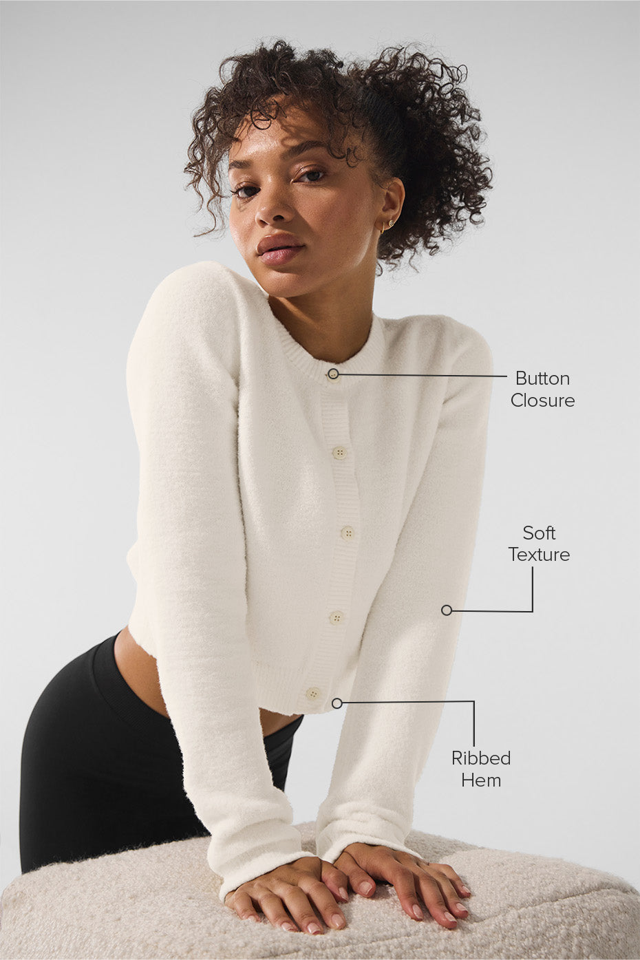 Snuggle Up Sweater Cropped Cardigan - Ivory image 2