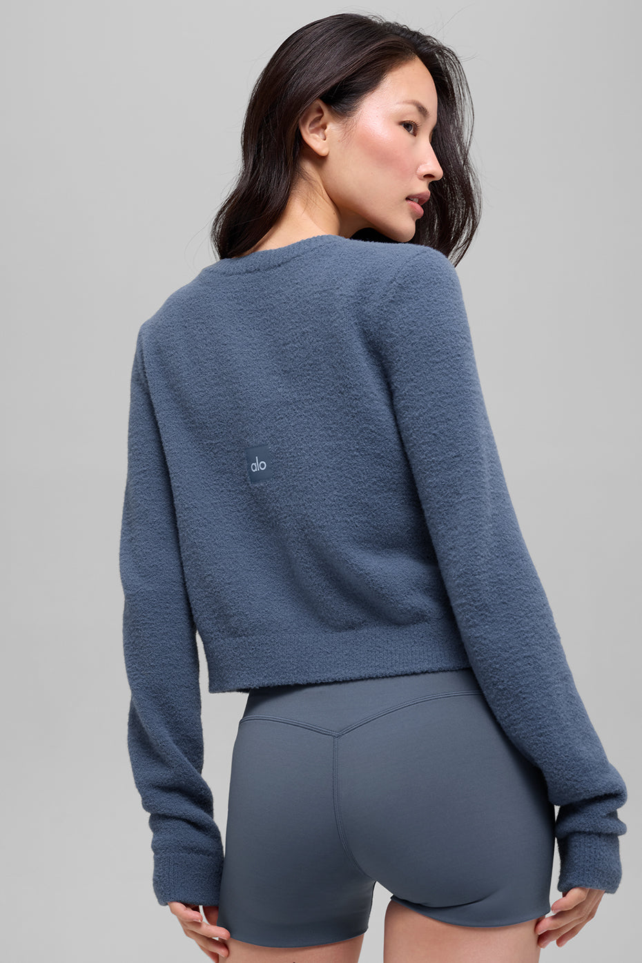 Snuggle Up Sweater Cropped Cardigan - Bluestone image 2