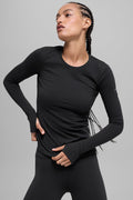 Airbrush Winter Warm Nocturne Long Sleeve - Black image 1