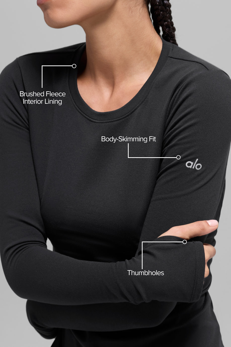Airbrush Winter Warm Nocturne Long Sleeve - Black image 2