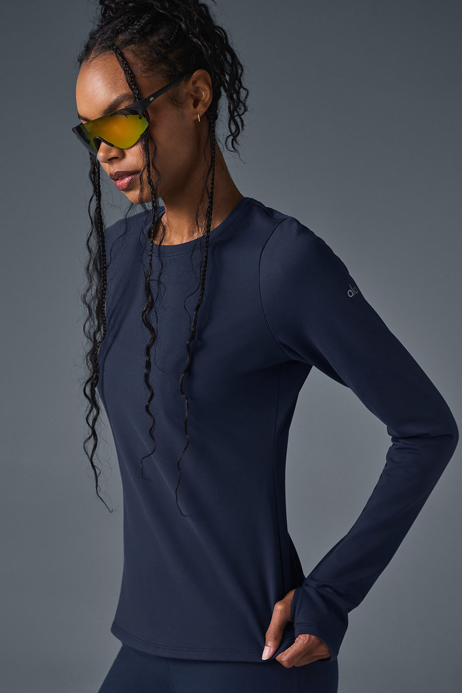 Airbrush Winter Warm Nocturne Long Sleeve - Navy image 3