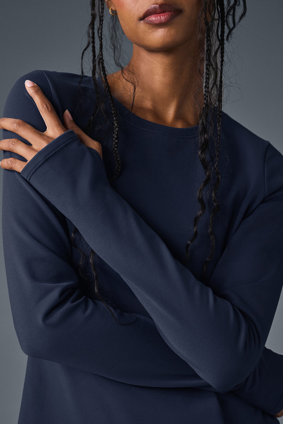 Airbrush Winter Warm Nocturne Long Sleeve - Navy image 4