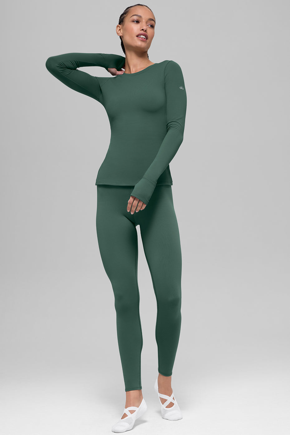 Airbrush Winter Warm Nocturne Long Sleeve - Clover Green image 5