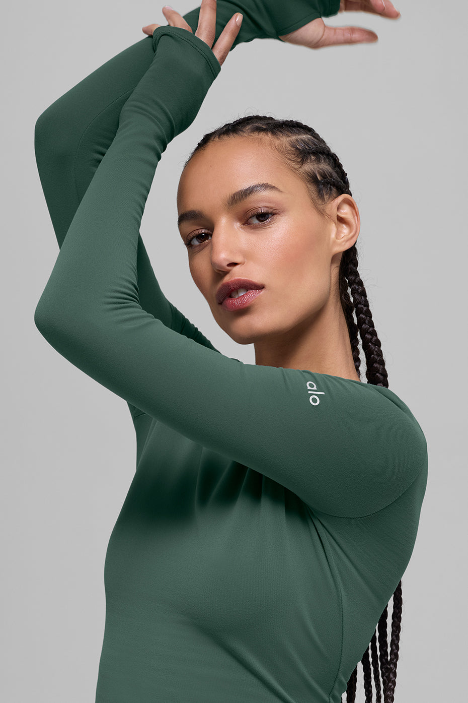 Airbrush Winter Warm Nocturne Long Sleeve - Clover Green image 3