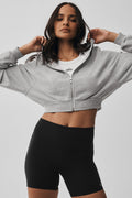 Sweet Escape Zip Up Hoodie - Athletic Heather Grey image 1