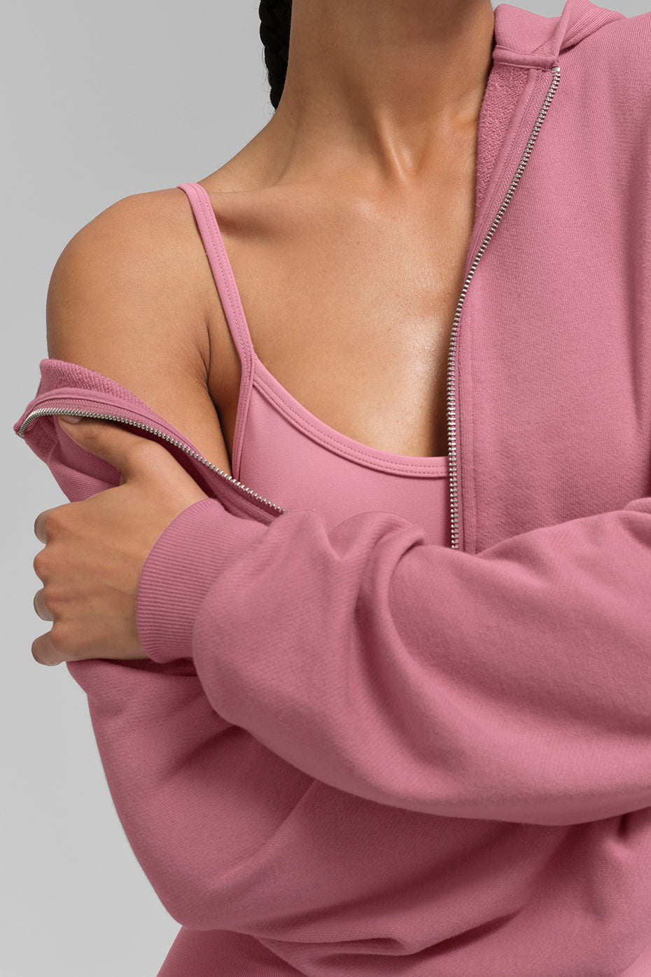 Sweet Escape Zip Up Hoodie - Pink Wild Rose image 4
