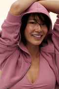Sweet Escape Zip Up Hoodie - Pink Wild Rose image 1