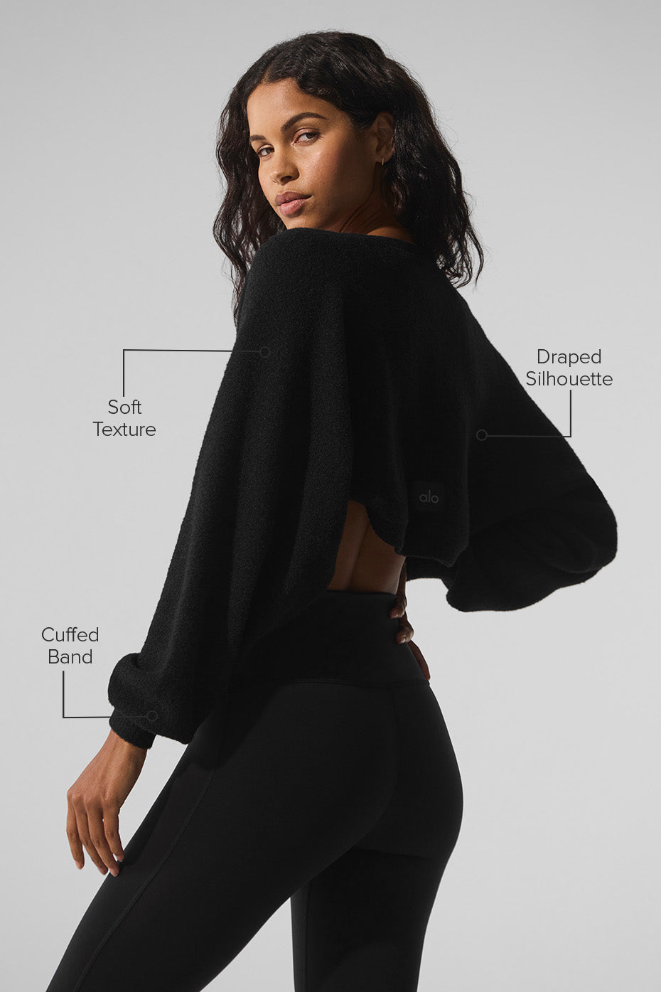 Snuggle Up Sweater Shawl - Black image 2