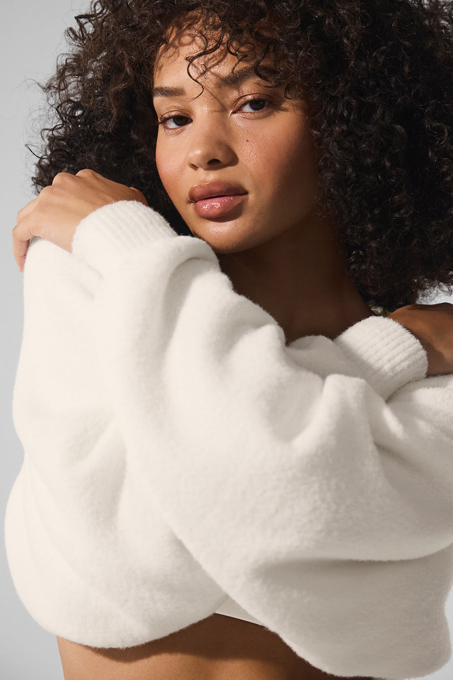 Snuggle Up Sweater Shawl - Ivory image 2
