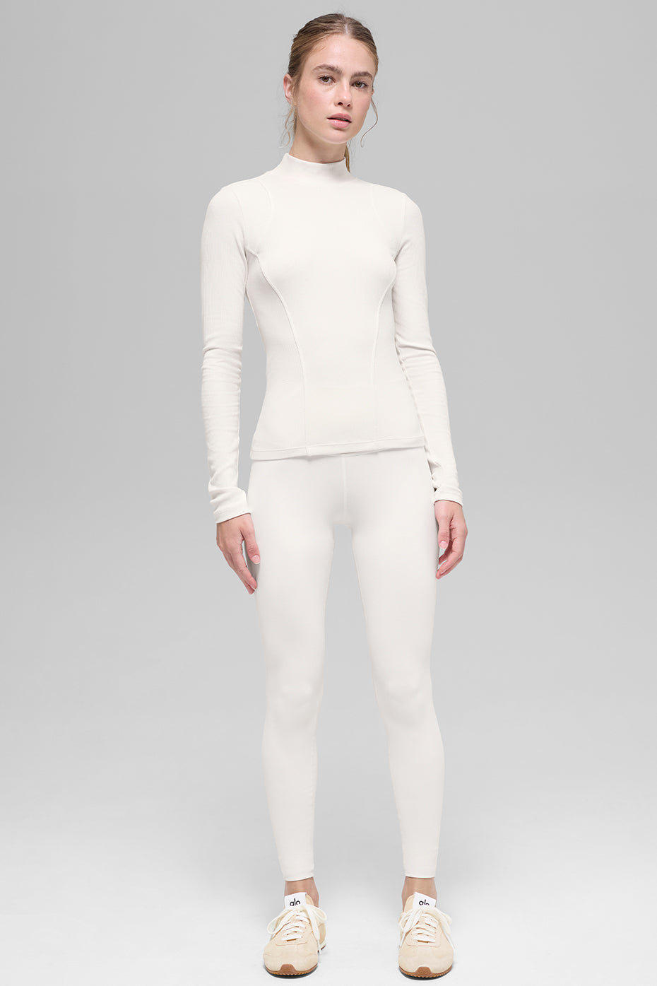 Ribbed Mesmerize Mock Neck Long Sleeve - Ivory image 5