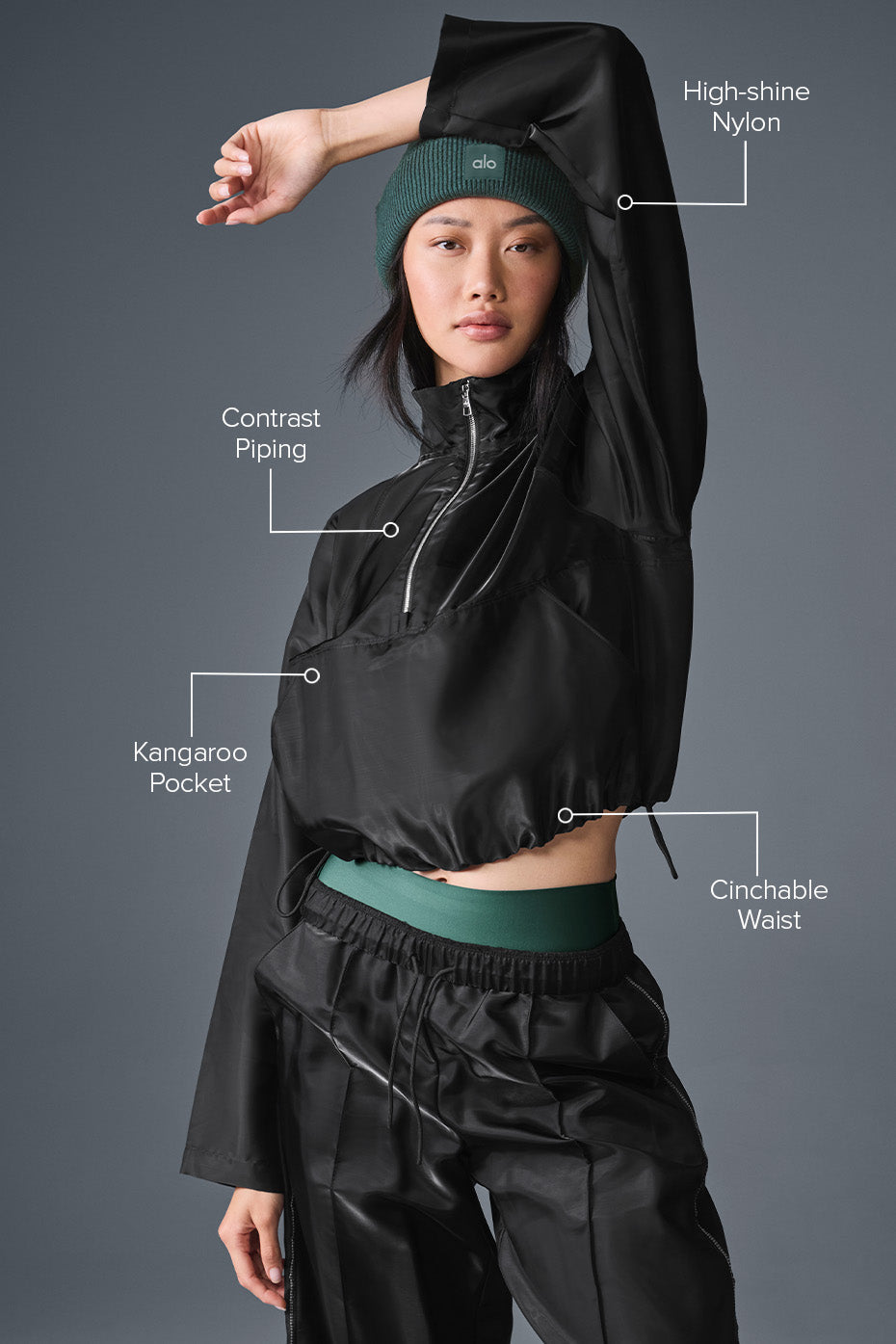 Cropped Afterglow Pullover - Black image 2