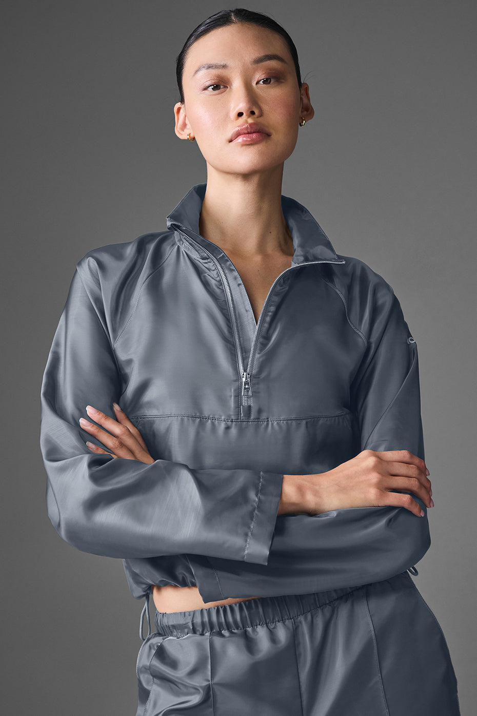 Cropped Afterglow Pullover - Steel Grey image 1