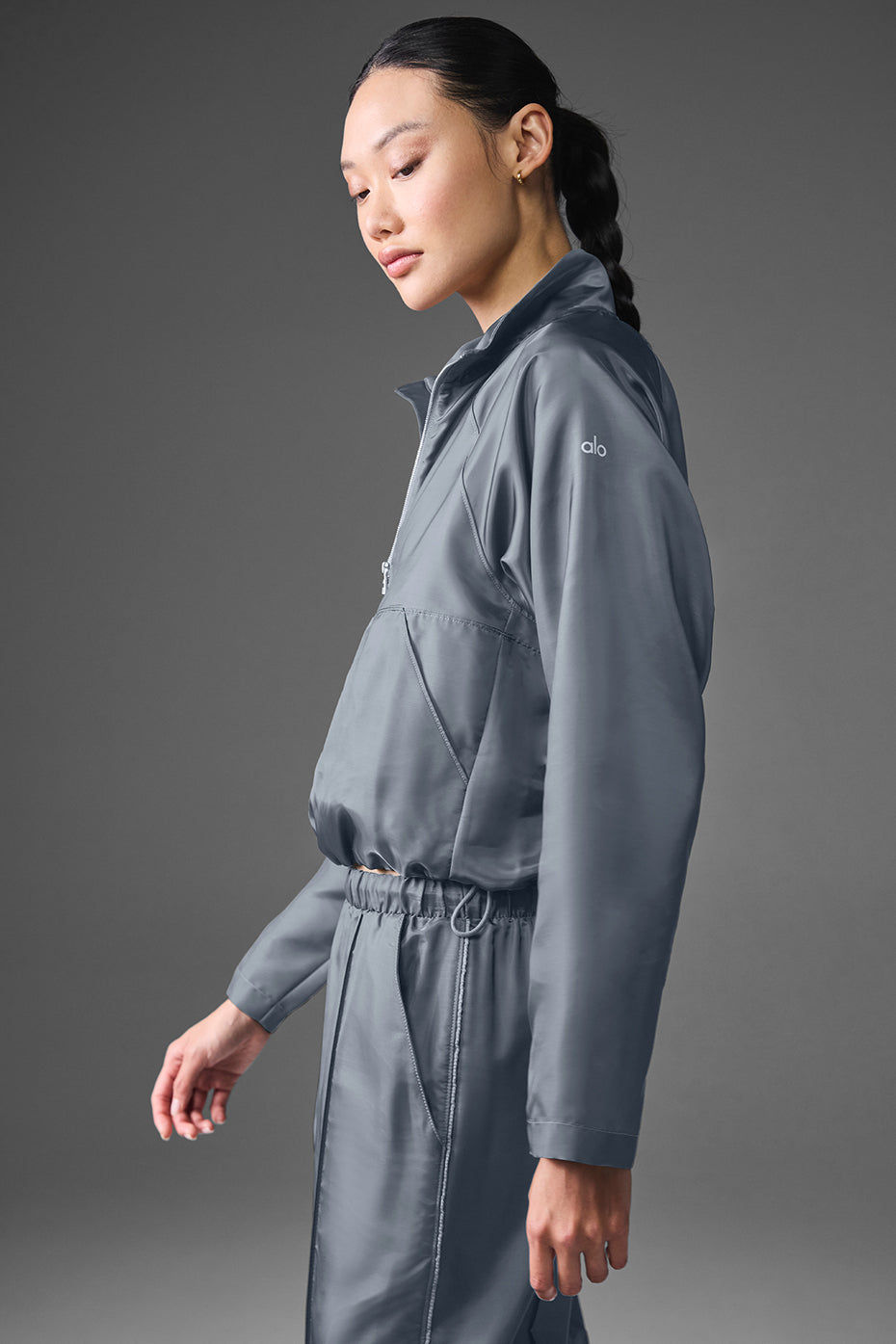 Cropped Afterglow Pullover - Steel Grey image 2