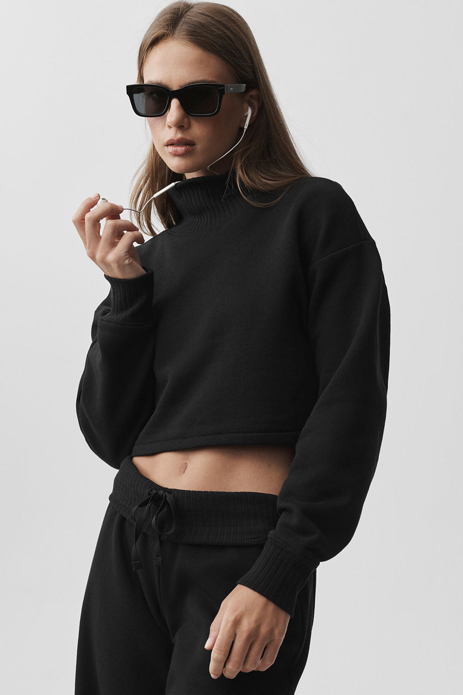 Cropped Serenity Coverup - Black image 1